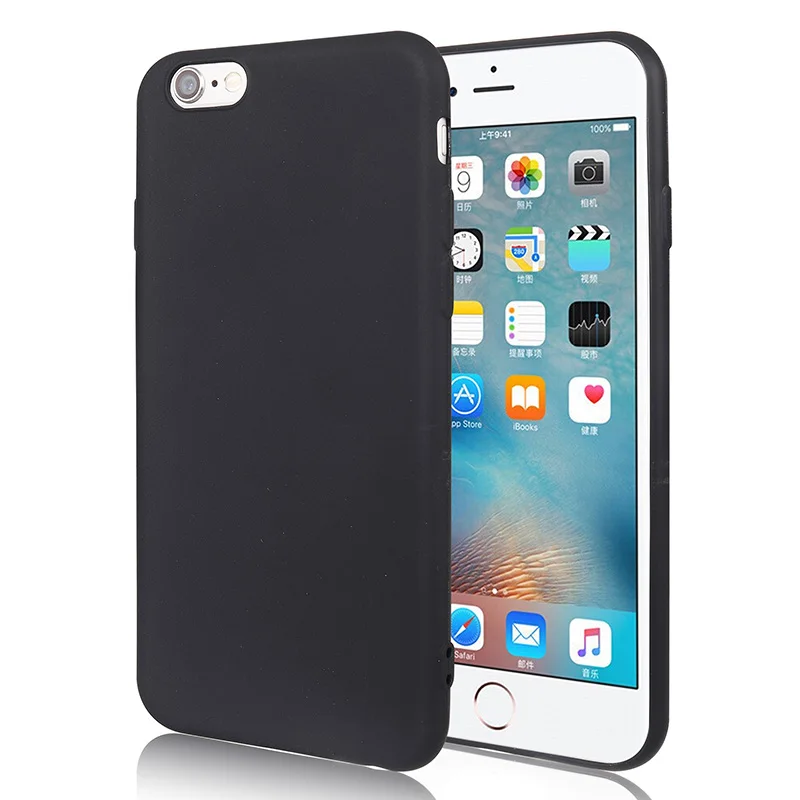 Черный Роскошный простой силиконовый чехол для iPhone 6 s 6S 7 7S iPhone 8 Plus X 10 5 5S 5SE iPhone 6Plus 6splus 7Plus 8 Plus чехол для сотового телефона - Цвет: Черный