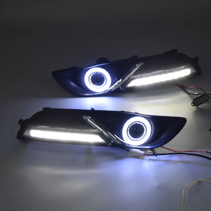 

Car DRL Daytime Running Light Turn Signal style relay LED For Nissan Sylphy Sentra 2013-15 With Auto Fog Light Hole Driving Lamp