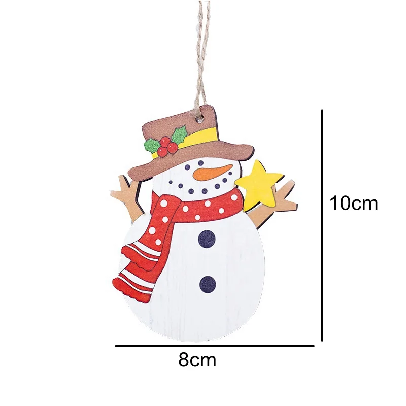 White Snowman 1 шт. Рождественский Стиль деревянные подвесные украшения Красочные елка орнамент Изделия из дерева для дома для рождественской вечеринки украшения - Цвет: White Snowman