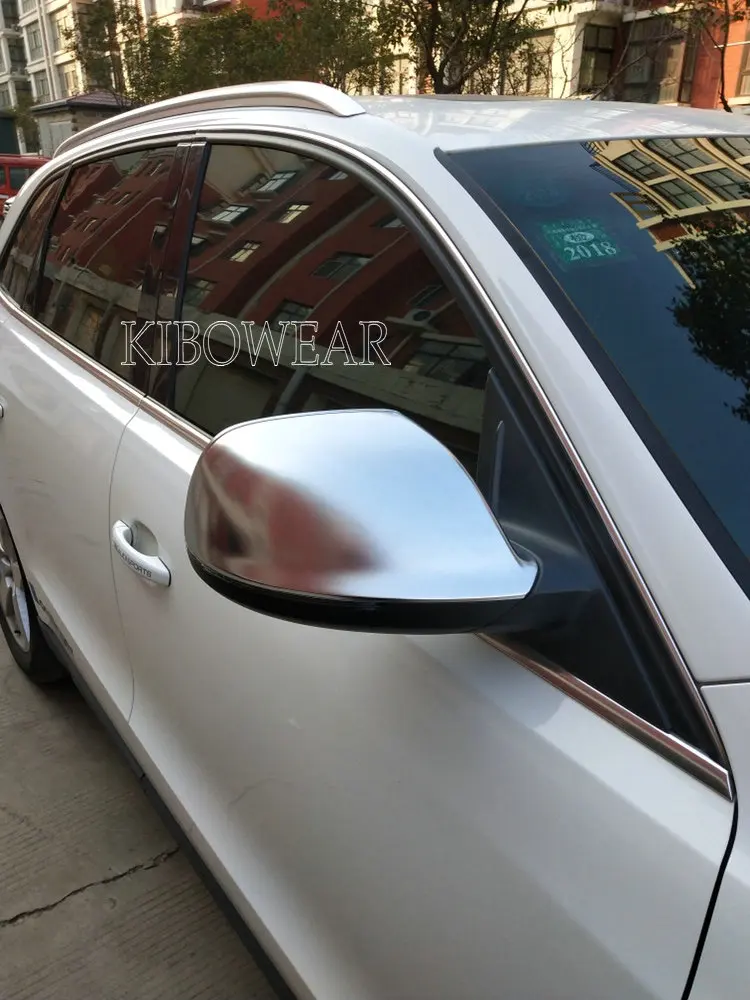 Kibowear для Audi Q5 8R Q7 4L SQ5 Chrome Боковая зеркало заднего вида колпаки 2009 2010 2011 2012 2013 серебристый матово