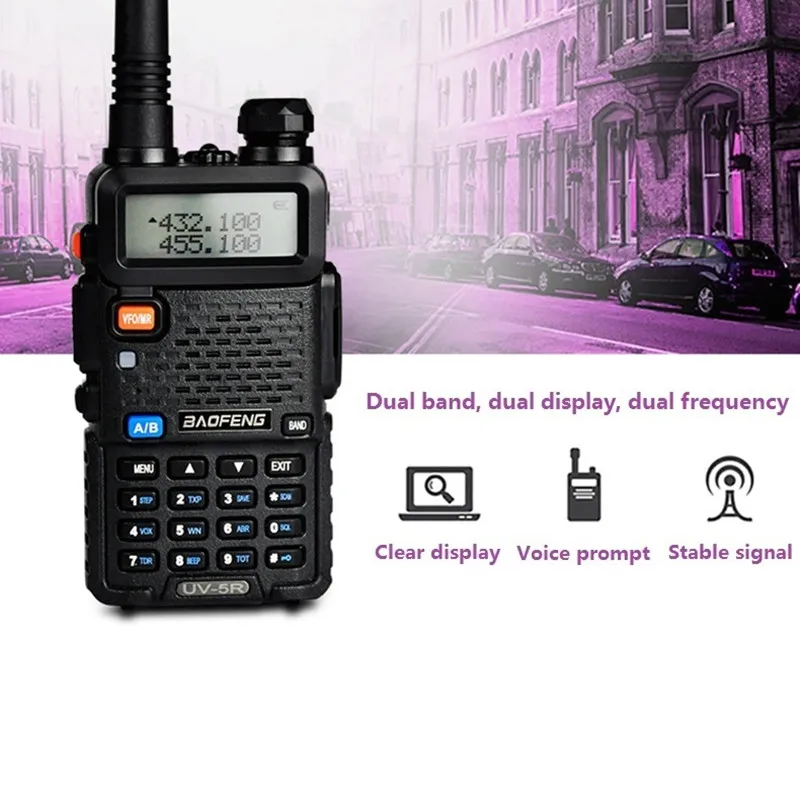 2 шт. BAOFENG UV-5R рация CB Ham радиостанция сканер УКВ 136-174/400-520 МГц КВ трансивер 5 Вт двухстороннее радио Amador