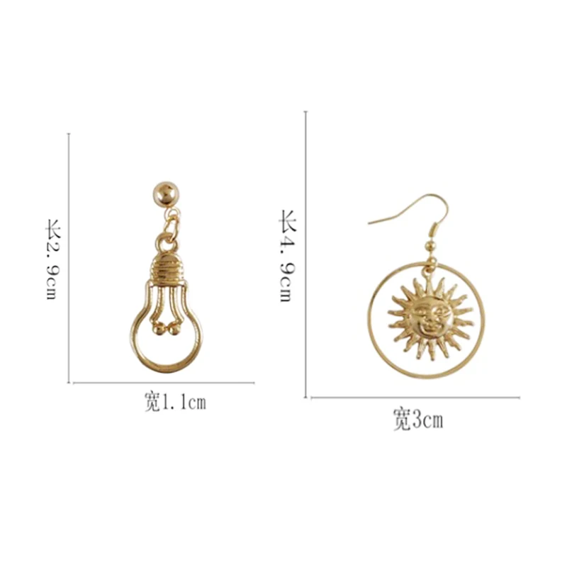 Простые серьги 1 пара металлические забавные рандомные модные женские в японском
