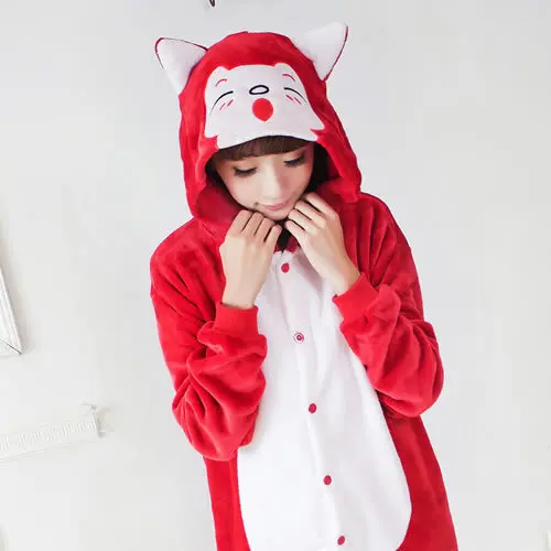 Зимняя Милая пижама в виде животных для взрослых унисекс кавайные комбинезоны