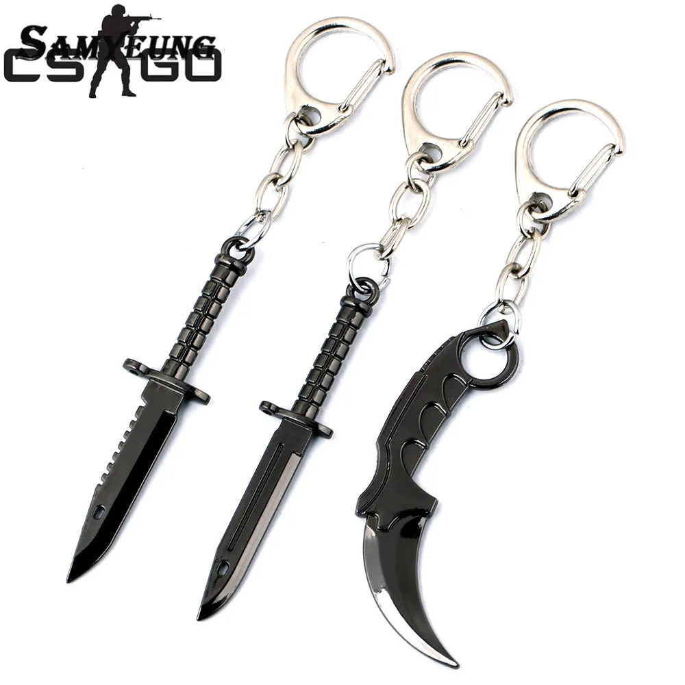 Игровой CS GO Karambit брелок для мужчин автомобиля женский оружия M9 Обложка Porte Clef Chaveiro