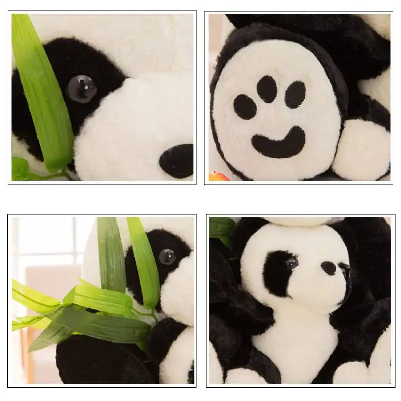 

Cute Panda with Bamboo Stuffed Toy Panda Plush Toy Dolls Stuffed Panda China's National Treasure Animals