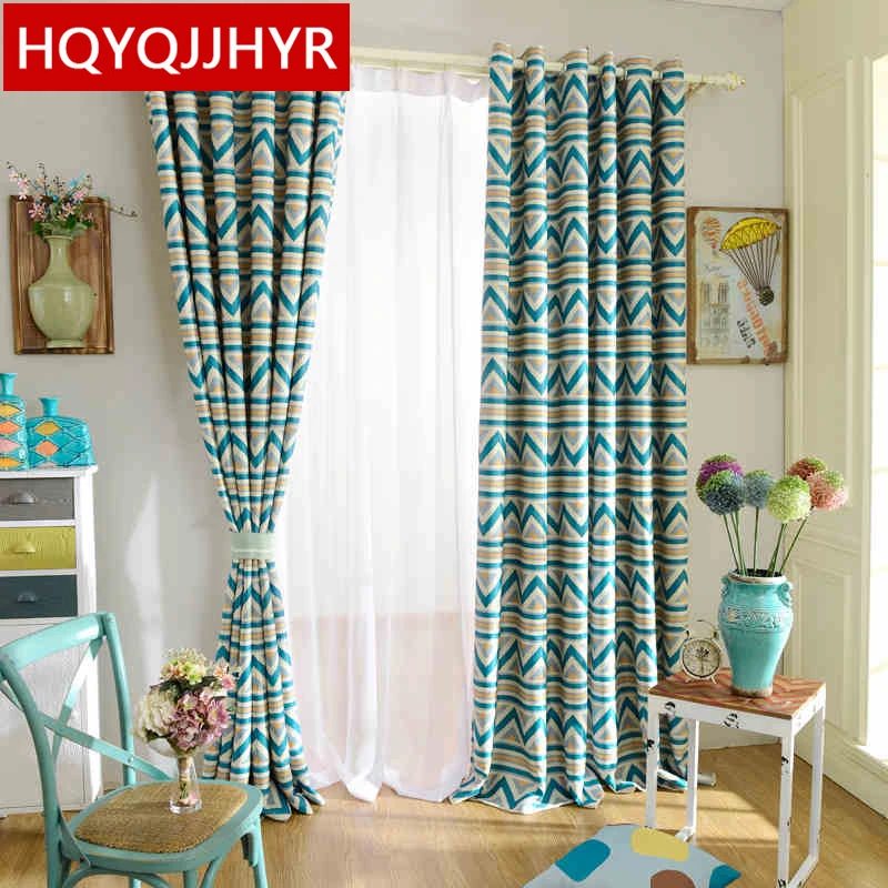 Простые современные полосатые светонепроницаемые шторы для детской комнаты