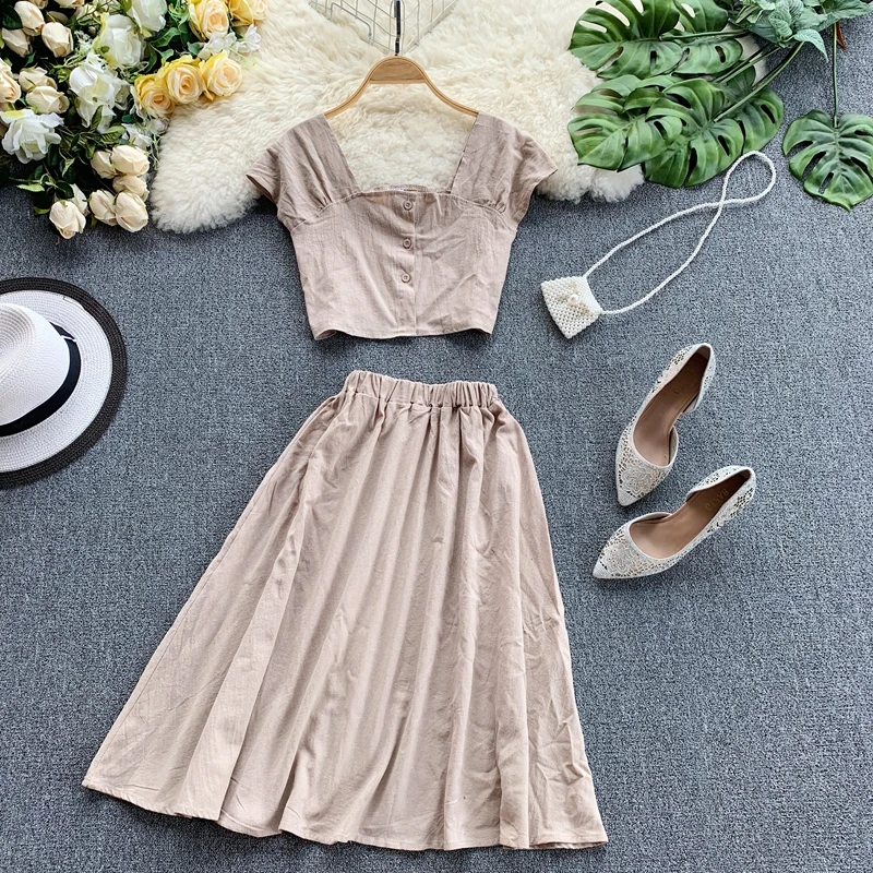 2 Piece Outfits for Women Two Set Skirt Summer Clothing | Женская одежда