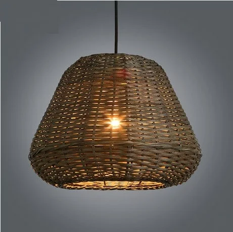 Креативные плетеные вручную подвесные светильники из ротанга современные