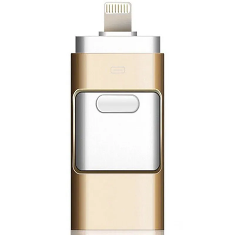 USB флэш-накопитель, 3 в 1 OTG флеш-накопитель USB 3,0 32 ГБ, для iPhone 6/6s 6plus iPhone7 iPad Android мобильных телефонов и компьютеров флешки - Цвет: Gold 2.0 8G