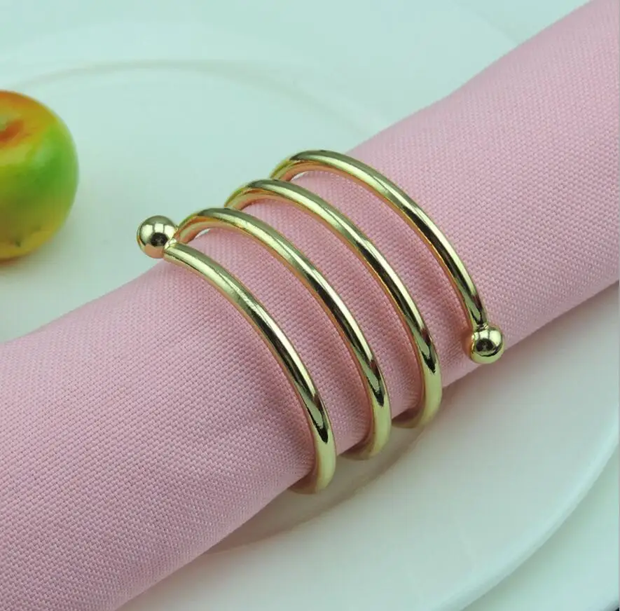 

10pcs Metal Gold/Silver Annulus Napkin Ring Serviette Buckle Holder For Wedding Banquet Dinner Decoration