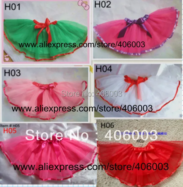 

Girl Christmas tutu skirts with ribbion trim mixed color available
