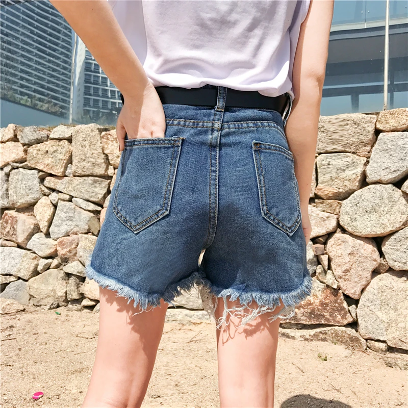 Женские джинсовые шорты с широкими штанинами и высокой талией Свободные