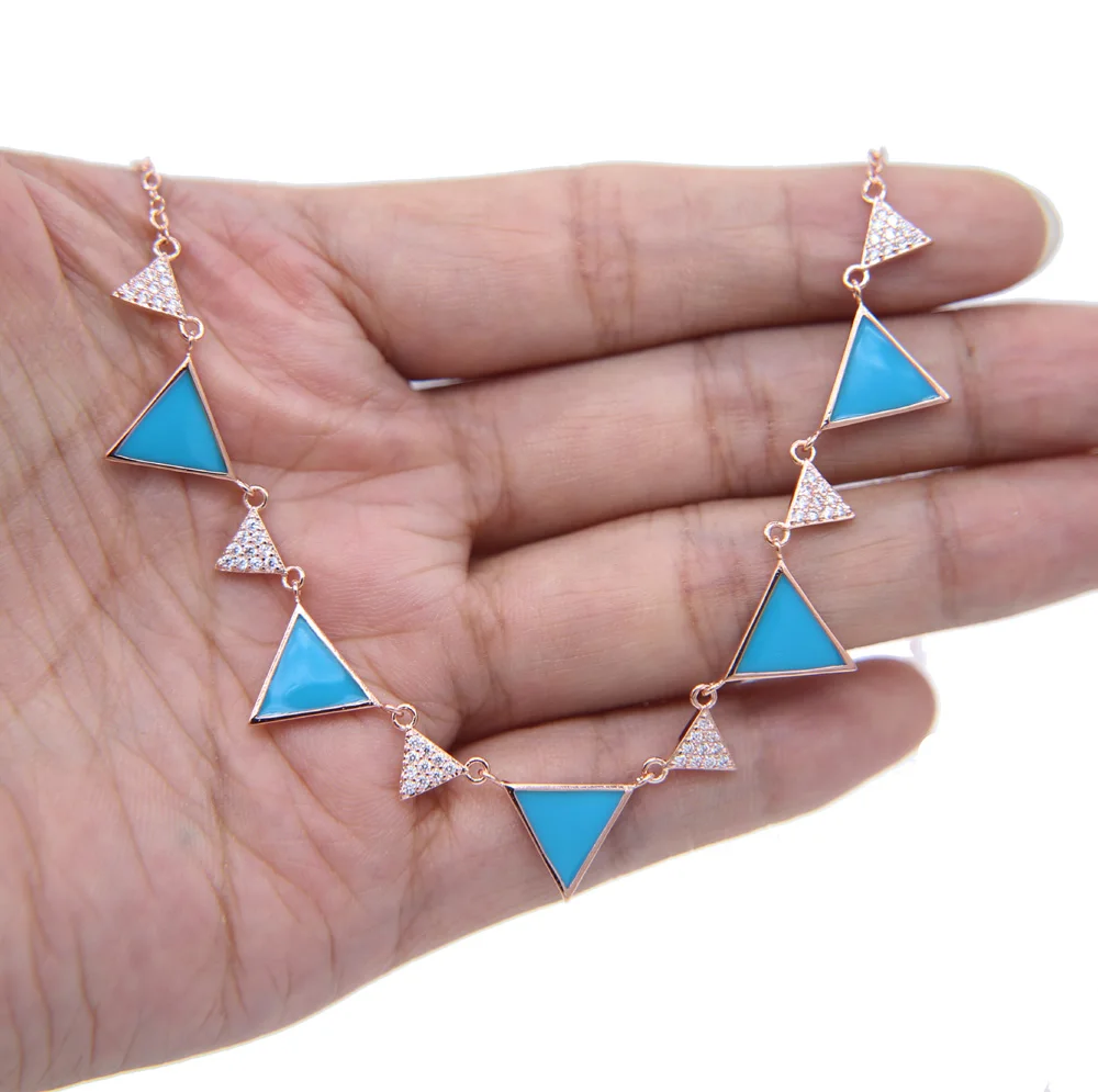 Новое поступление Зима 2020 элегантное женское ожерелье в виде треугольника с