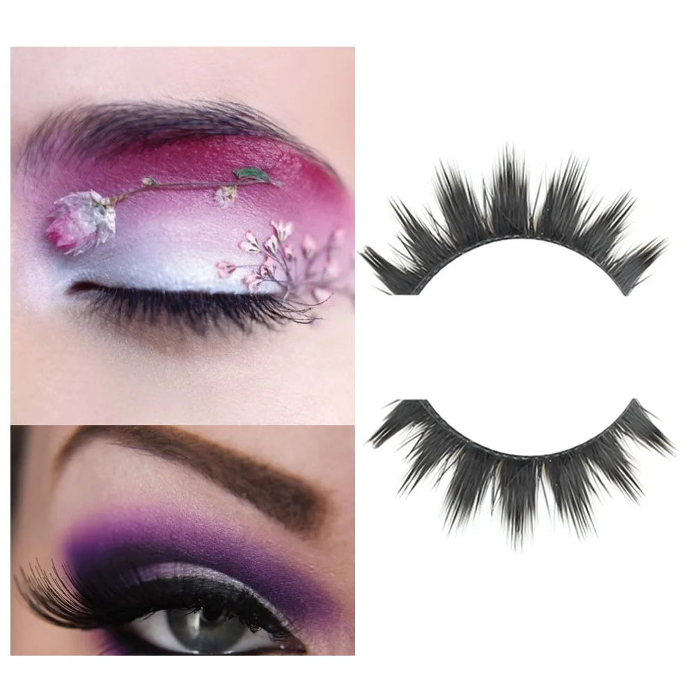 Черные натуральные густые накладные ресницы ручной работы 5 пар длинные для