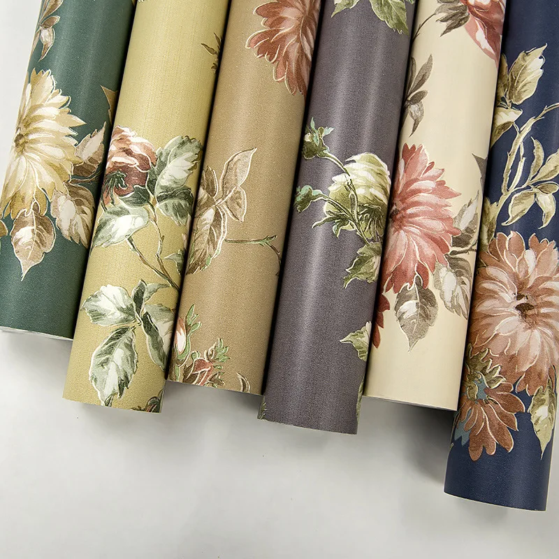 Beibehang Home decoration wallpaper pastoral flower style bedroom living room sofa restaurant TV background 3d roll | Обустройство