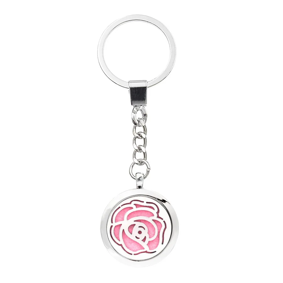 3 Styles 30MM Silver Screw Aromatherapy/Essential Oils Diffuser Locket Keychains Alloy Car Keyrings Pendant(10 pads) | Украшения и