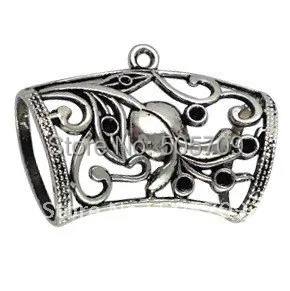 

20 шт Тибетский серебристый цвет цветочный шарф кольцо под залог A15983