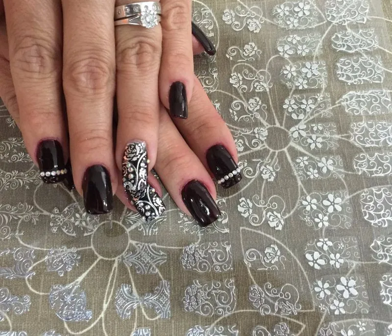 Золотые, серебряные, стикеры 3D на ногти Nail Art, украшения для ногтей, Фирменные наклейки для ногтей, аксессуары для ногтей, наклейки, инструменты JH125