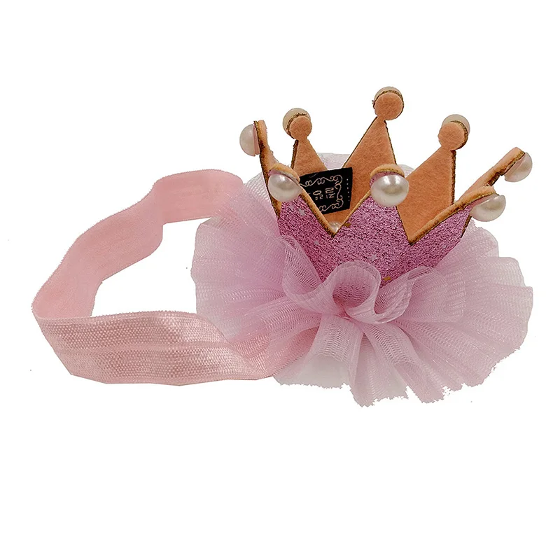 Cute Crown Baby Headbands Shiny Pearl girls hair accessories Princess Style turban Tiara Ornament Headwarer | Детская одежда и