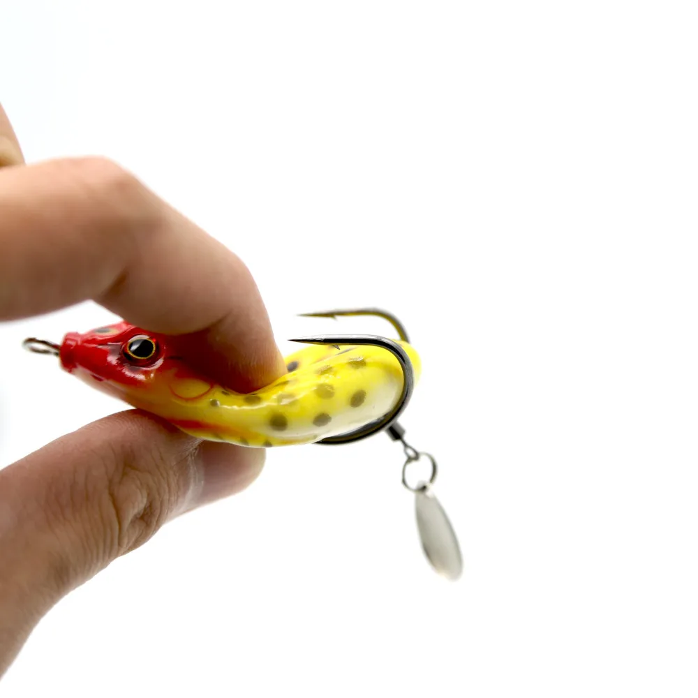 Gorgons 1Pcs 55mm 14g Artificial Softbait Top Water Floating BKK Hooks Spinner Soft Fishing Lure Frog | Спорт и развлечения