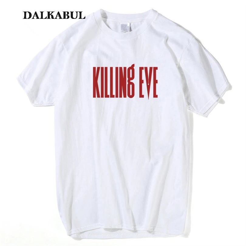Футболка с логотипом Killing Eve 100% хлопок топ круглым вырезом и принтом Мужская