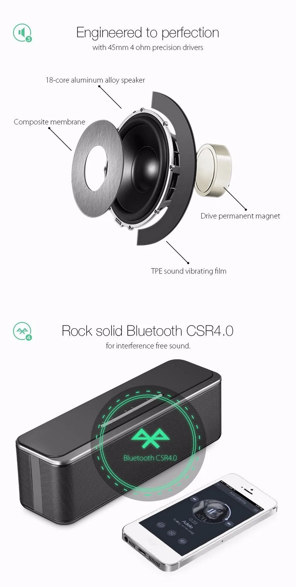 W-king X8 портативный bluetooth-динамик как элемент t6 altavoces с NFC