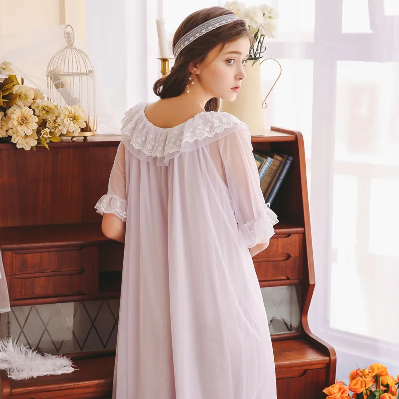 2019 ночная рубашка для медового месяца в стиле принцессы элегантный кружевной