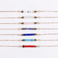 2020 new spring summer fashion geometric natural stone bar choker pendant necklace 5 colors for women boho jewelry gift