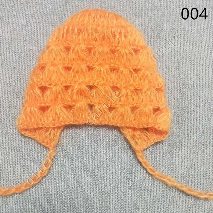 Gorro de Mohair tejido a mano para beb&eacute;, accesorios de fotograf&iacute;a para beb&eacute; Accesorio de fotograf&iacute;a-4