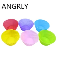 angrly soft silicone round cake muffin chocolate cake cup liner baking cup mold mould kitchen accessories soap mold