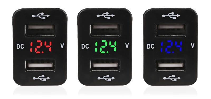 Urbanroad 12 В двойной USB разъем измеритель напряжения автомобильное зарядное