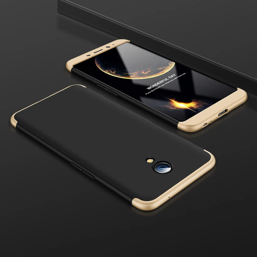 360 градусов полный чехол для Meizu M5 M3 M6 Note чехол Meilan Note 3 5 6 E2 S6 M2E M6S чехол пластиковый противоударный чехол - Цвет: Blackgold