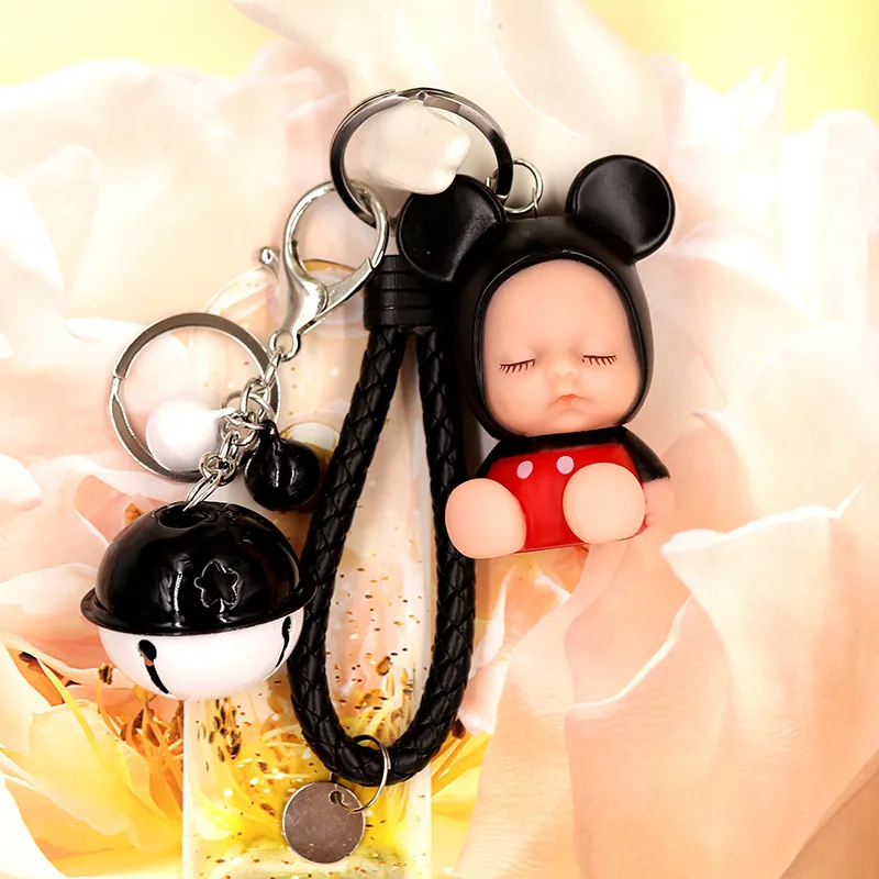 Ручная кожаная веревка bellSleeping Baby Bee плюшевые брелки из искусственного меха кролика женские сумки Подвеска для автомобиля брелок ювелирные изделия - Цвет: 15