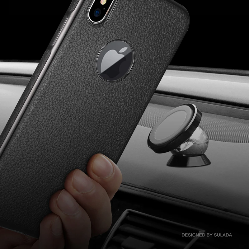 Кожаная Текстура ТПУ чехол для телефона iPhone X Case Роскошный ультра тонкий s Чехол 6s
