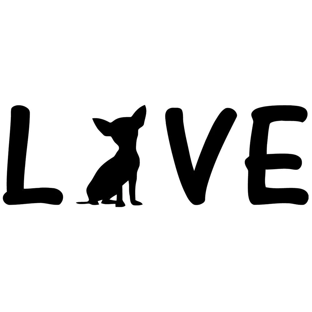 

18*6cm Cute And Interesting Fashion Cartoon Chihuahua Love Vinyl Car Window Laptop Car Styling Decal Sticker