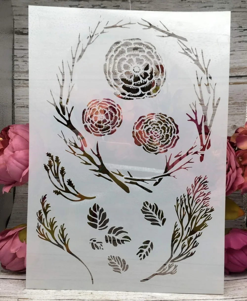 4 шт./компл. трафареты A4 с текстурой листьев для шитья сделай сам рисования