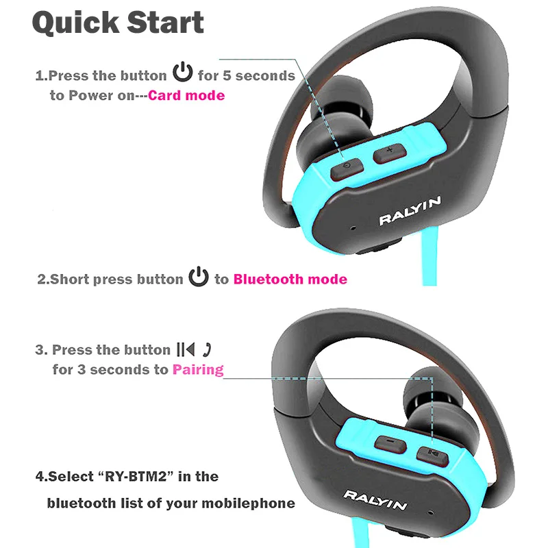 Портативный MP3 плеер с bluetooth 8 Гб беспроводные наушники спортивные водонепроницаемые HiFi walkman bluetooth гарнитура mp3 музыкальный плеер микрофон