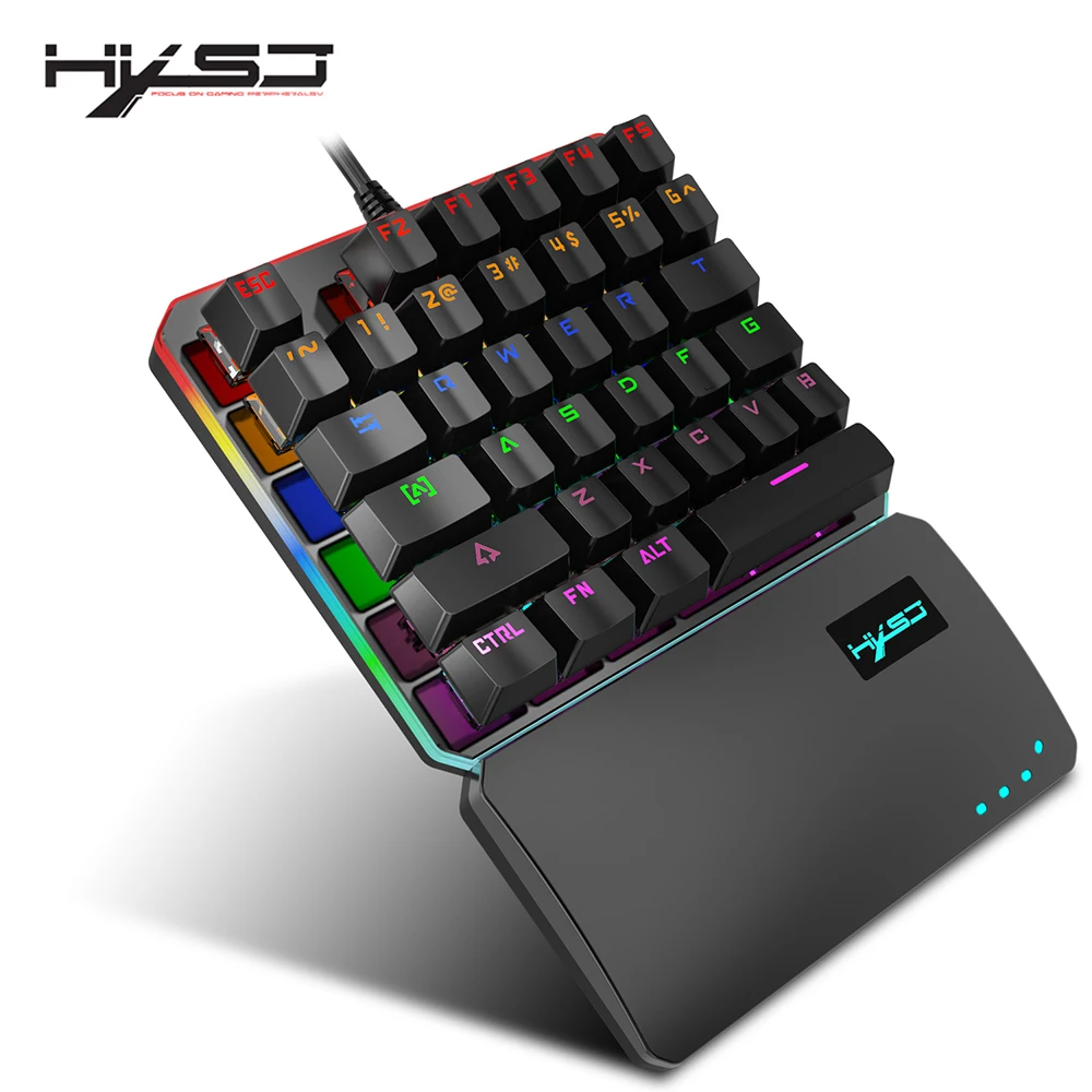 HXSJ клавиатура с одной рукой левая 35 клавишная RGB многократная подсветка режим