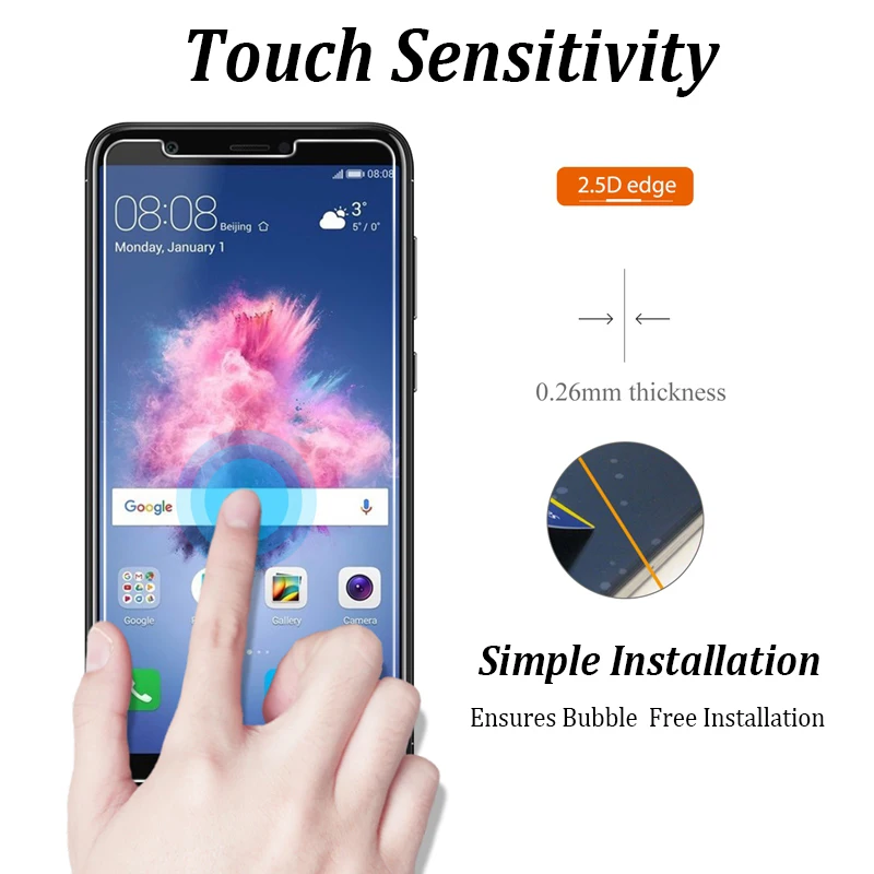 Защитное стекло для huawei p smart защитная пленка psmart защитное закаленное 9h 2.5d |