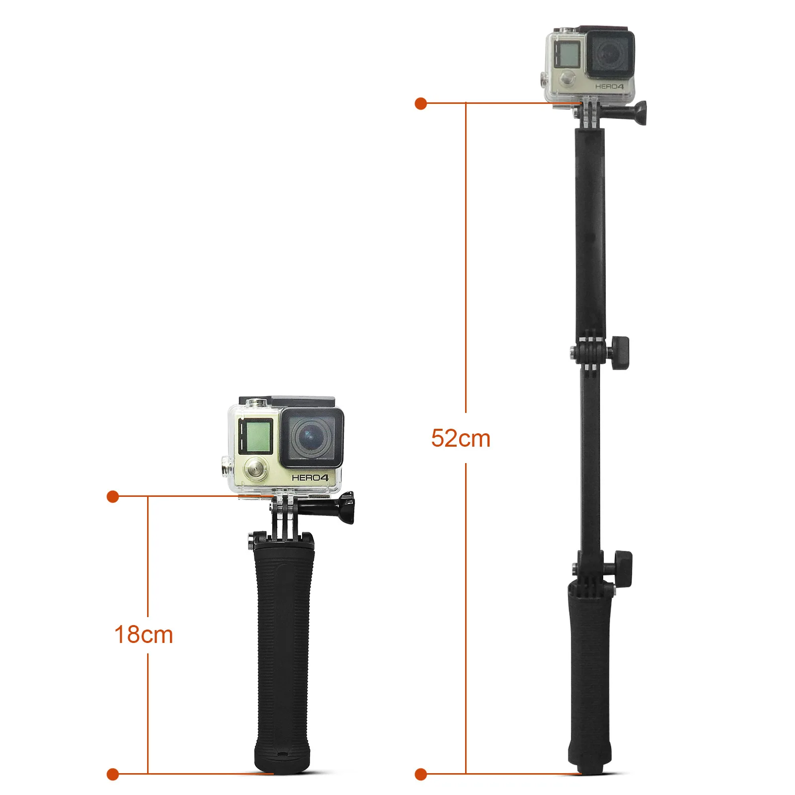 3 способ селфи монопод крепление Камера Гибкий штатив для GoPro Hero 5 4 Xiaomi Yi Action