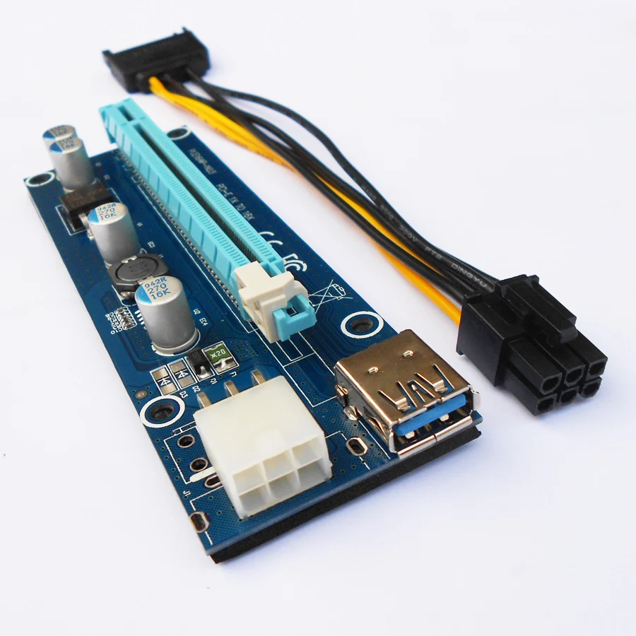 VER 006C PCI E стояки карты 1x к 16x USB 3 0 кабель SATA 6Pin Мощность для БТД Шахтер машина