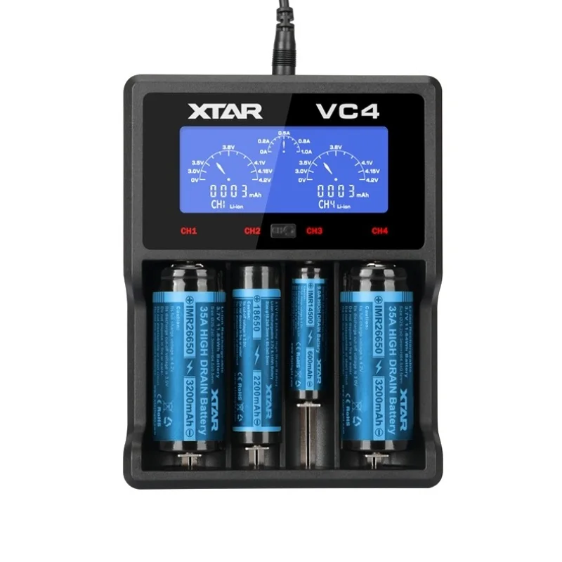 VC4 XTAR VC4 зарядное устройство для батареи 3,7 в Интеллектуальный литий-ионный 18650 26650 10440 16340 18350 26500 AA/AAA NiMH Зарядное устройство для литиевых батарей - Цвет: VC4