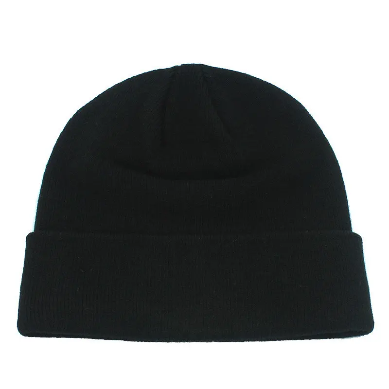 Outfly вязаная шапка мужские шапочки зимняя шапка унисекс Skullies шапка теплая шапка - Цвет: Black