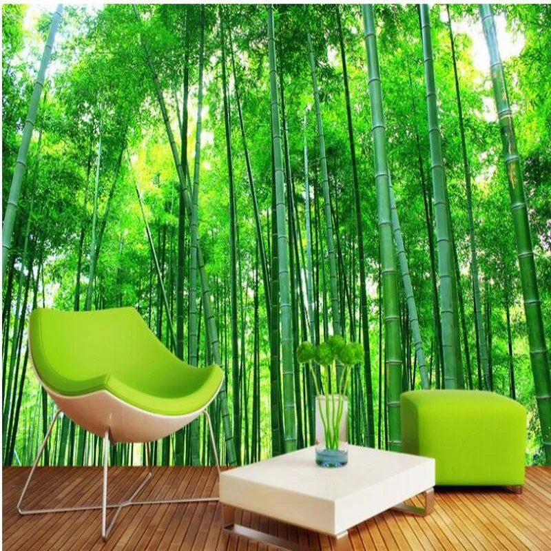 beibehang Custom large fresco bamboo forest 3D landscape background wall murals nonwovens super green wallpaper papel de parede |