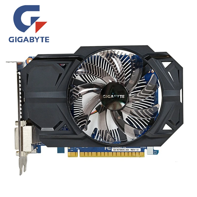 Видеокарта GIGABYTE GTX 750 2 Гб D5 GTX750 2GD5 128Bit GDDR5 графические карты для nVIDIA Geforce Hdmi Dvi б/у VGA