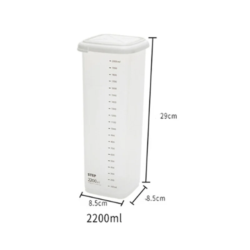 2200ml Plastic Sealed Cans Kitchen Storage Box Transparent Food Canister Keep Fresh New Clear Container Organization Tool - Цвет: 2200ml
