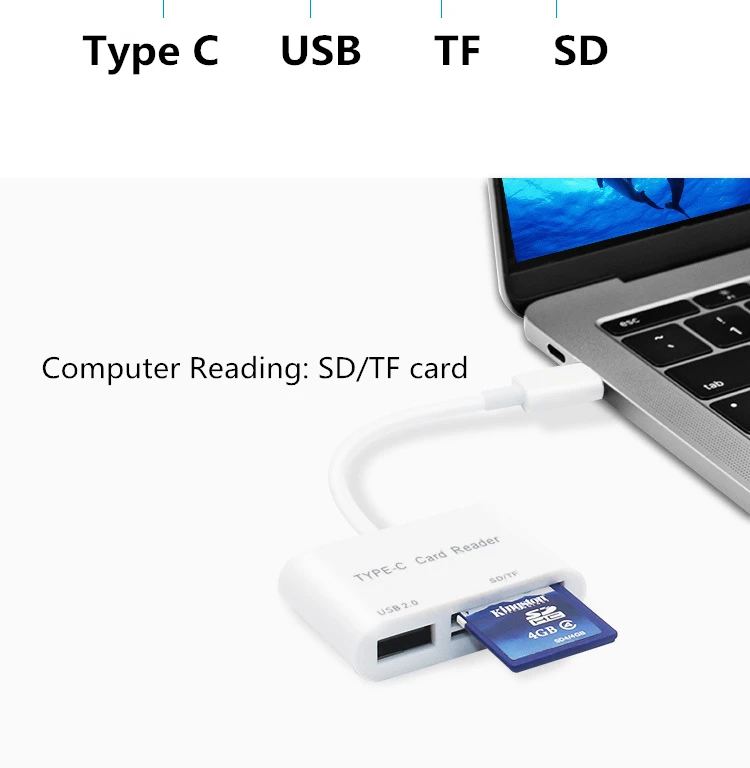 USB кардридер 3 в 1 Type c на TF/SD/USB интерфейс|Картридеры| |