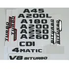 3D матовый черный значок для букв багажника, эмблемы, значки, Стикеры для Mercedes Benz W176 A45 A200 A250 A180 V8 BITURBO 4matic AMG