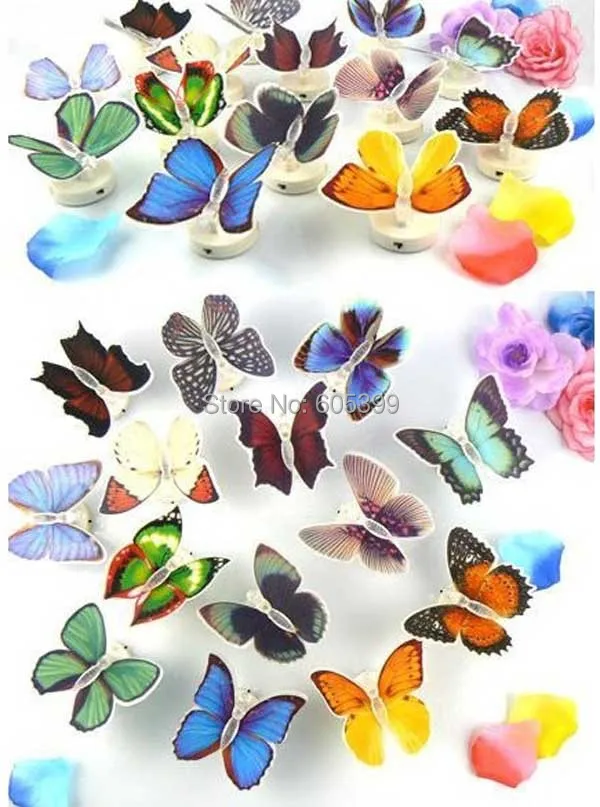 Фигурка миниатюрная Ночная лампа красочное волокно оптическая бабочка ночная