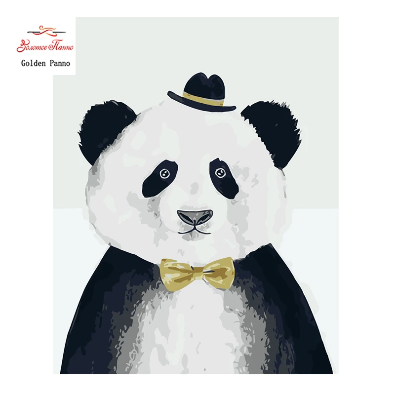 

Golden Panno,Needlework,DIY DMC 14CT Cross stitch Kit, Pattern Embroidery Cross-stitch Painting,Christmas,animal,panda 1011